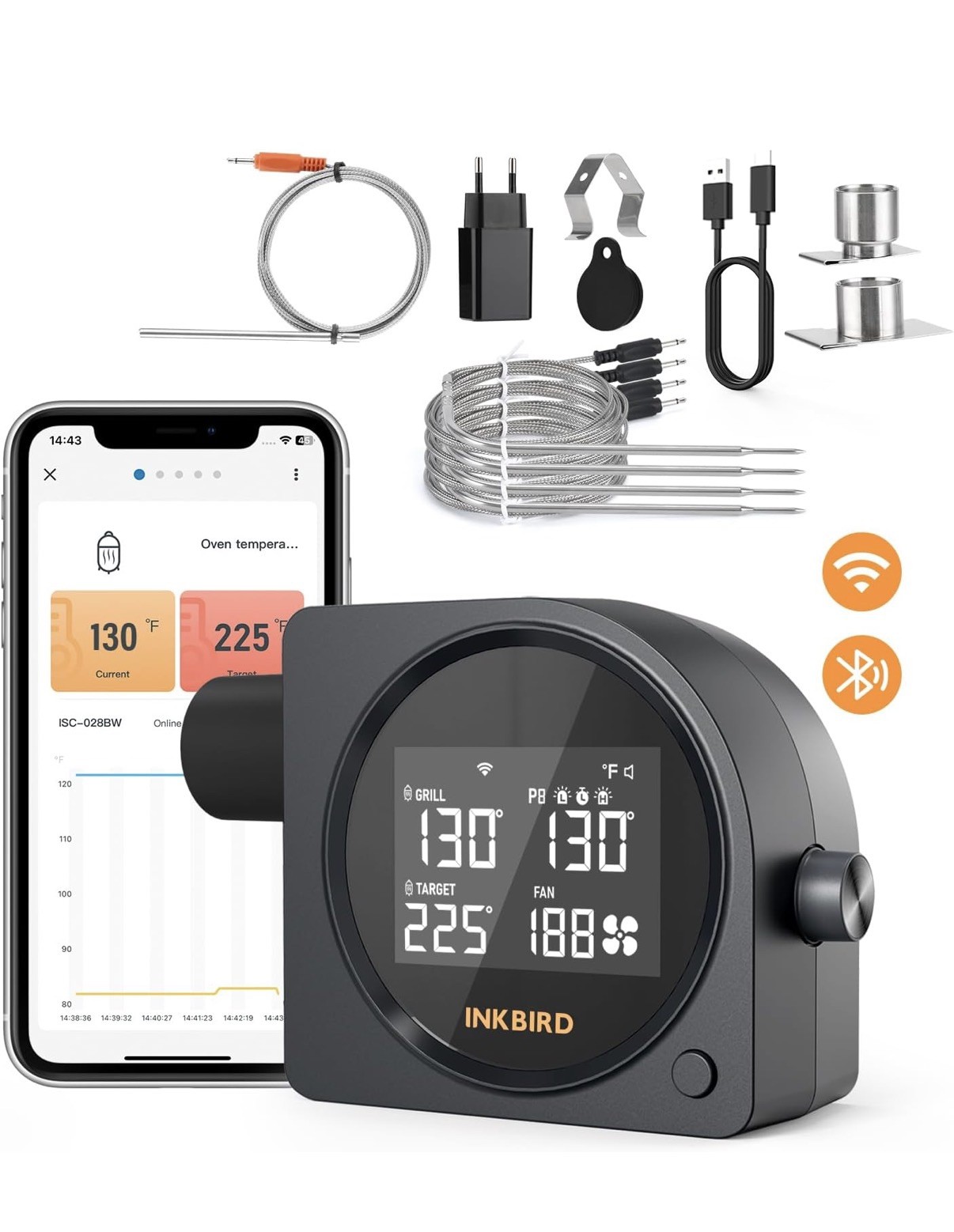 INKBIRD Automatic Smoker Fan Controller WiFi Bluetooth Infrared Thermometer Gun gallery