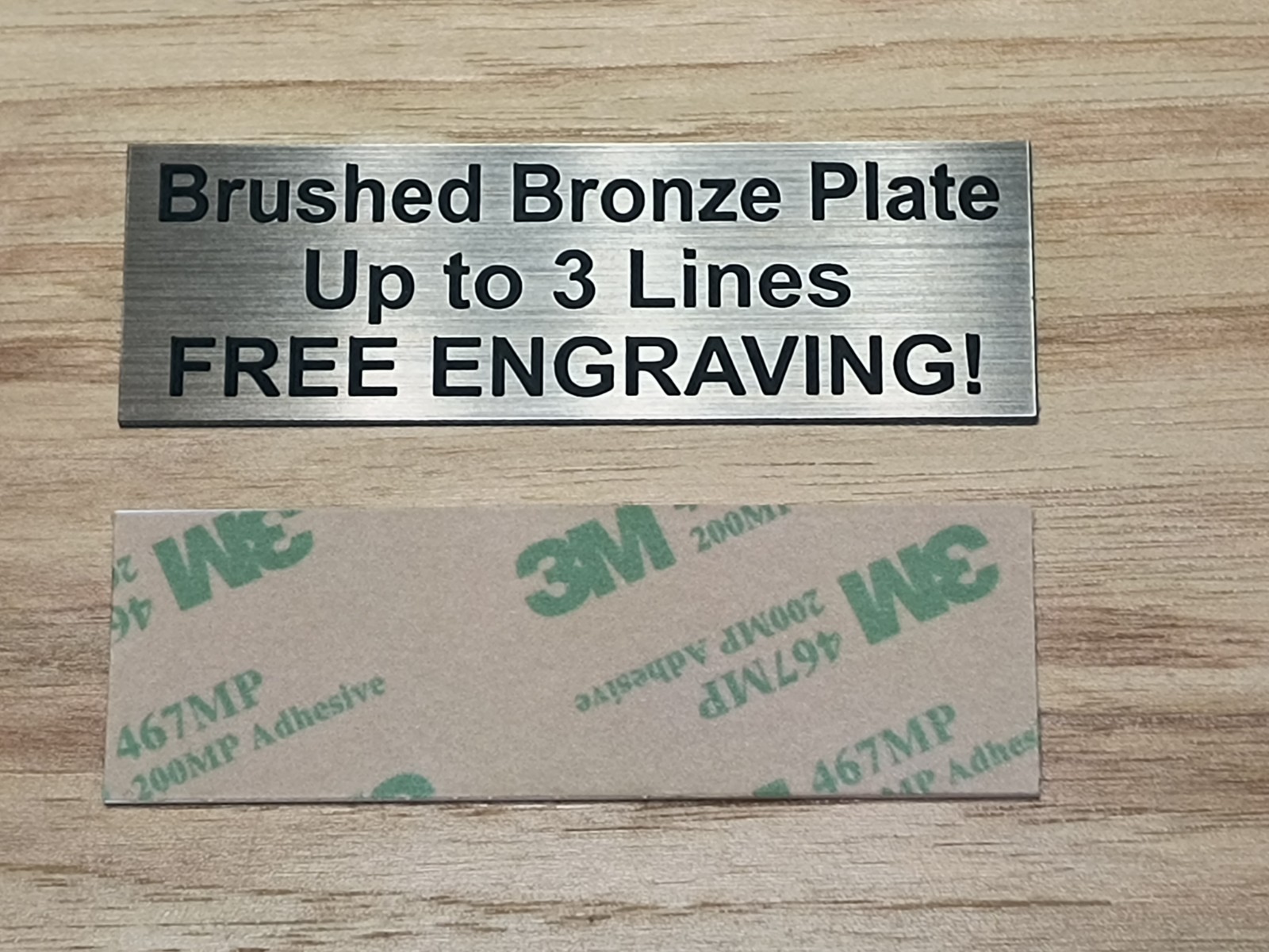 Any Size Custom Engraved Brushed Bronze Plate Plaque Sign Tag Label w/ Adhesive gallery