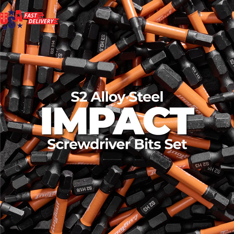 1/4" Impact Hex Bits Set 10Pcs,1/4" Hex-Shank Allen Wrench Drill Bit Set, S2 Ste gallery
