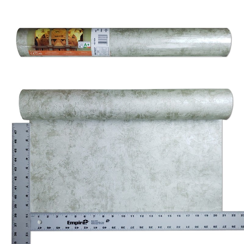 Embossed Wallpaper Silver green Metallic plain plaster Concrete textured roll 3D gallery