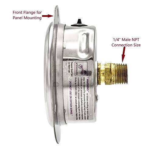 PRO-204L-254F Panel Mount Front Flanged Glycerin Filled Industrial 0 - 160 PSI gallery
