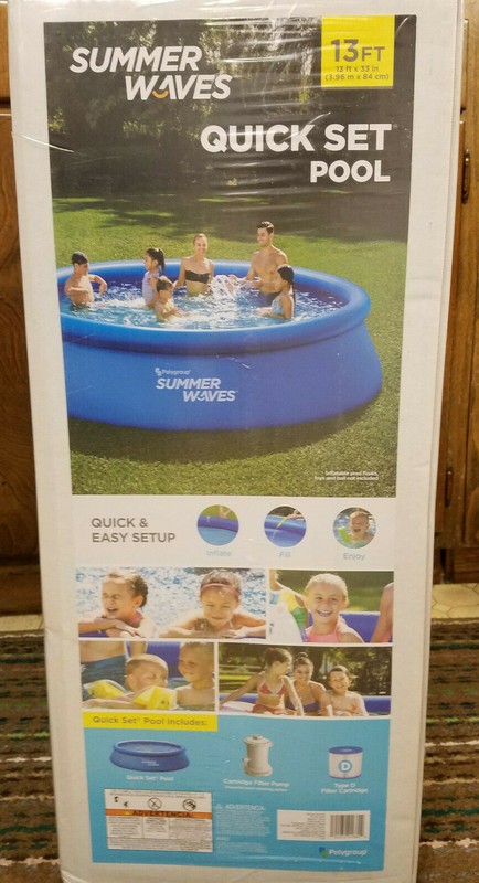 Summer Waves 13' x 33" Quick Set Ring Above Ground Swimming Pool Set (Polygroup) gallery