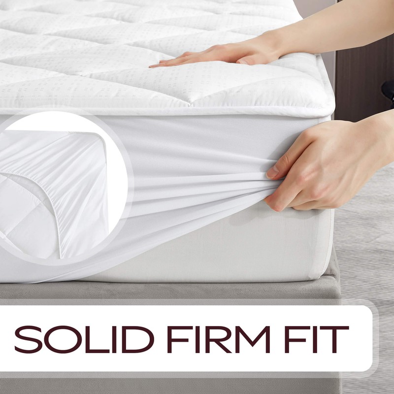 Maxi 100% Cotton Breathable Down Alternative Mattress Pad - White gallery