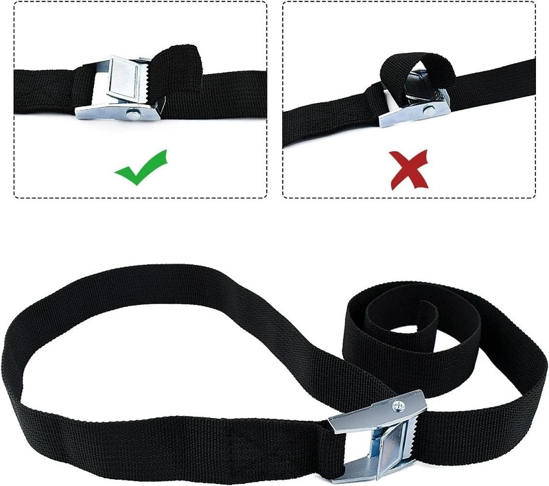 Heavy-Duty Lashing Straps with Stainless Steel Buckles, 600lb Capacity - 2 Pack gallery