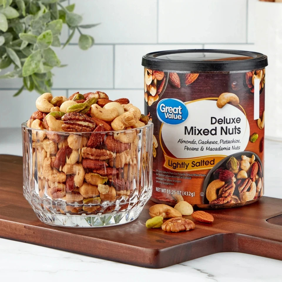Great Value Lightly Salted, Deluxe Mixed Nuts, 15.25 oz, Free Shipping. gallery