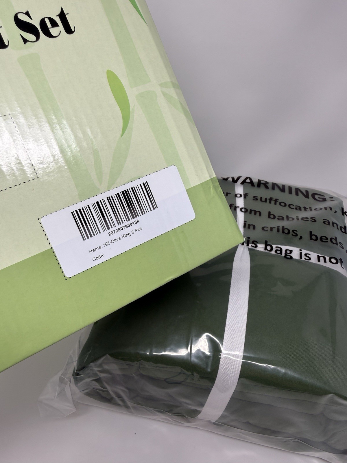 6 Piece Premium Bamboo Sheet Set, Deep Pockets, Olive Color 2200 Count, Soft gallery