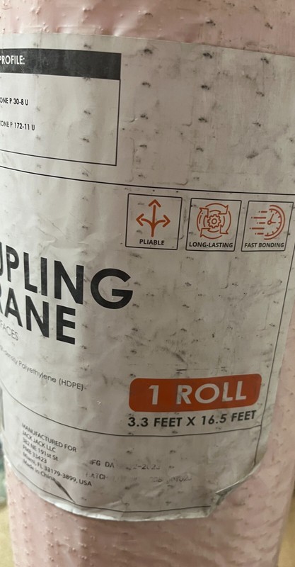 JJ CARE - Uncoupling Membrane 1/8 Underlayment Rolls 3.3 x 16.5ft -54 Sqft gallery