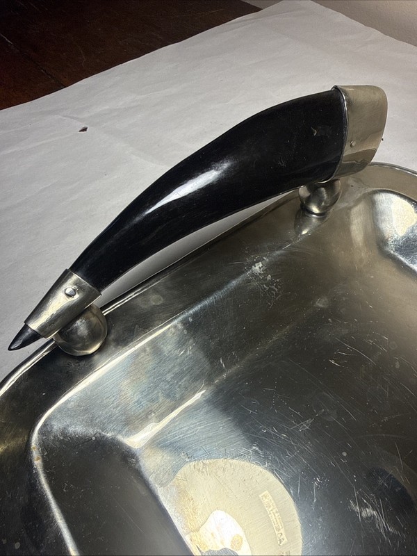 Rectangular Nickel Silver Tray With Horn Handles gallery