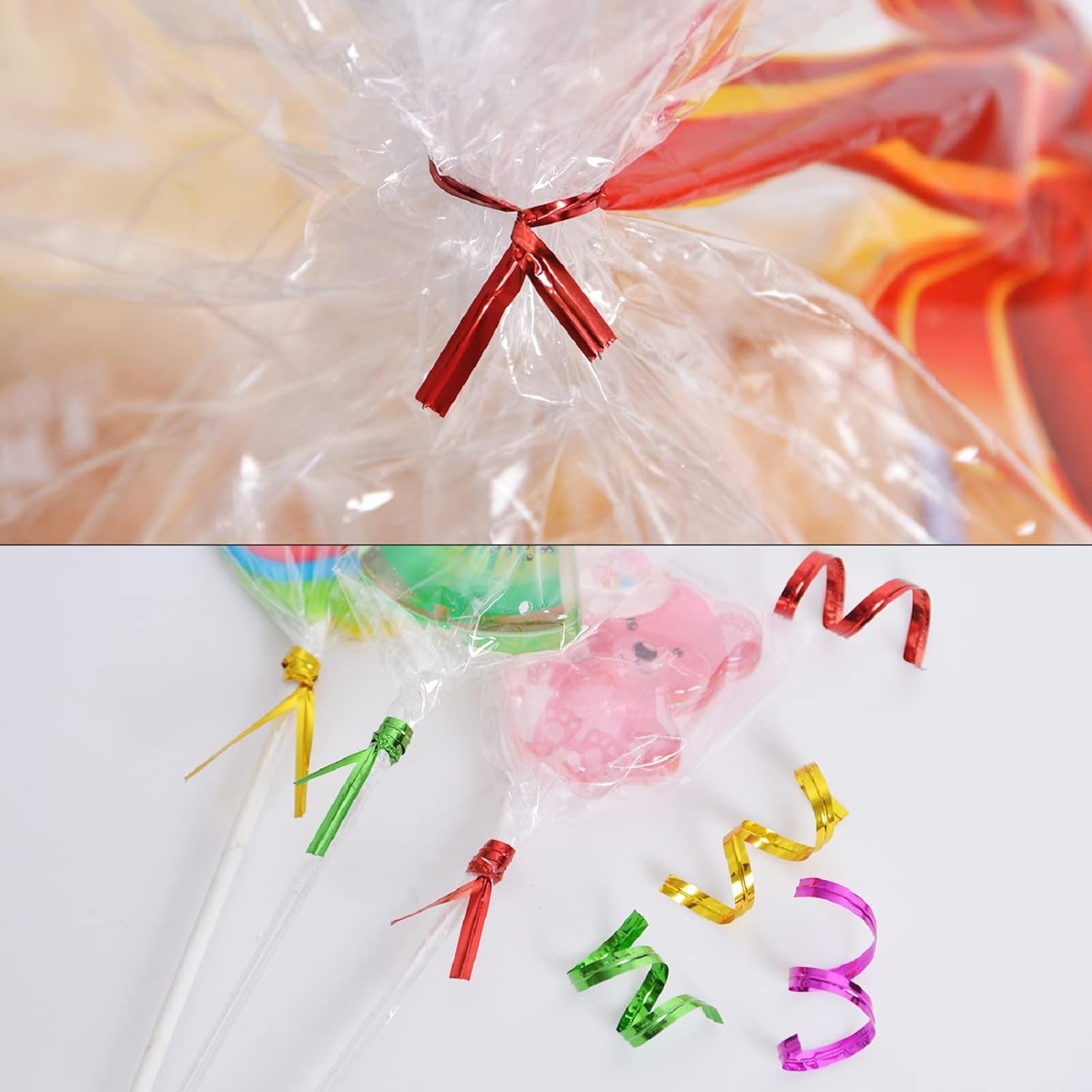 700 Pcs 4" Metallic Twist Ties, 7 Colors for Bakery Candy Bags, Multi gallery
