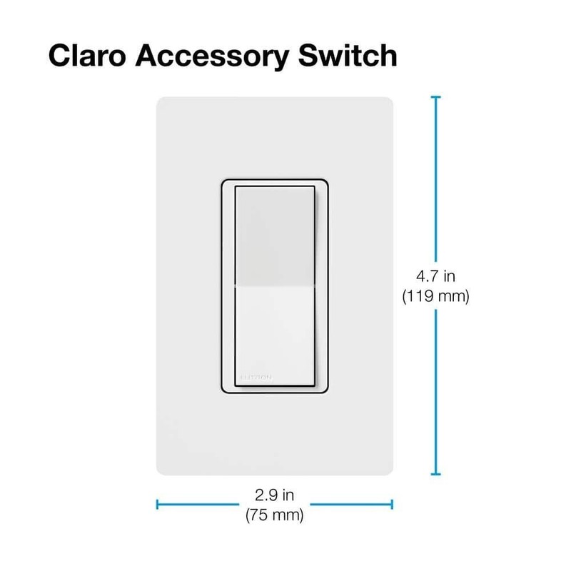 Lutron Caseta Claro Accessory Switch 3 Way for Diva Claro Smart White gallery