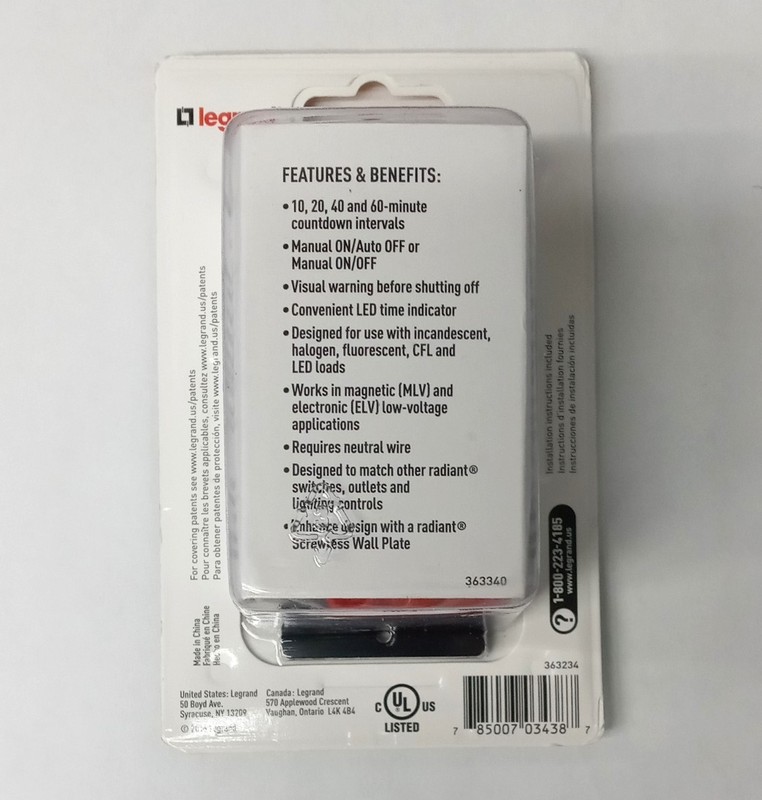 Legrand Countdown Timer For Control Lights Or 1/6 HP Exhaust Fan RT2WCCV4 gallery