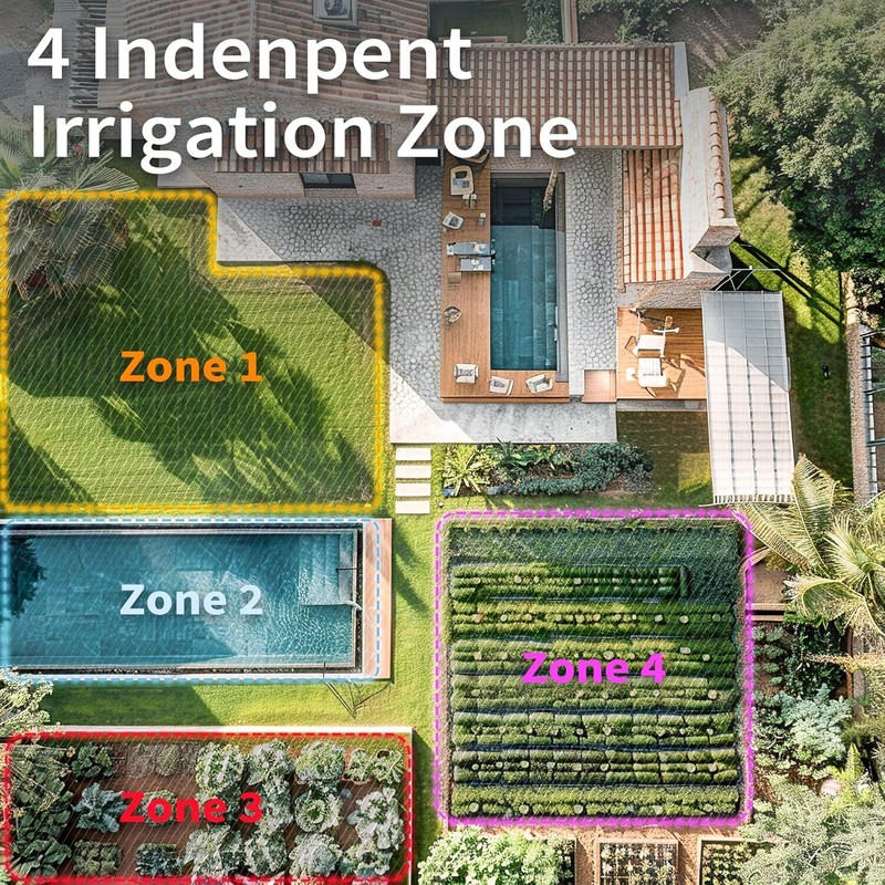 WiFi Water Timer 4 Outlets Smart Sprinkler Garden Watering System for Lawn Yard gallery