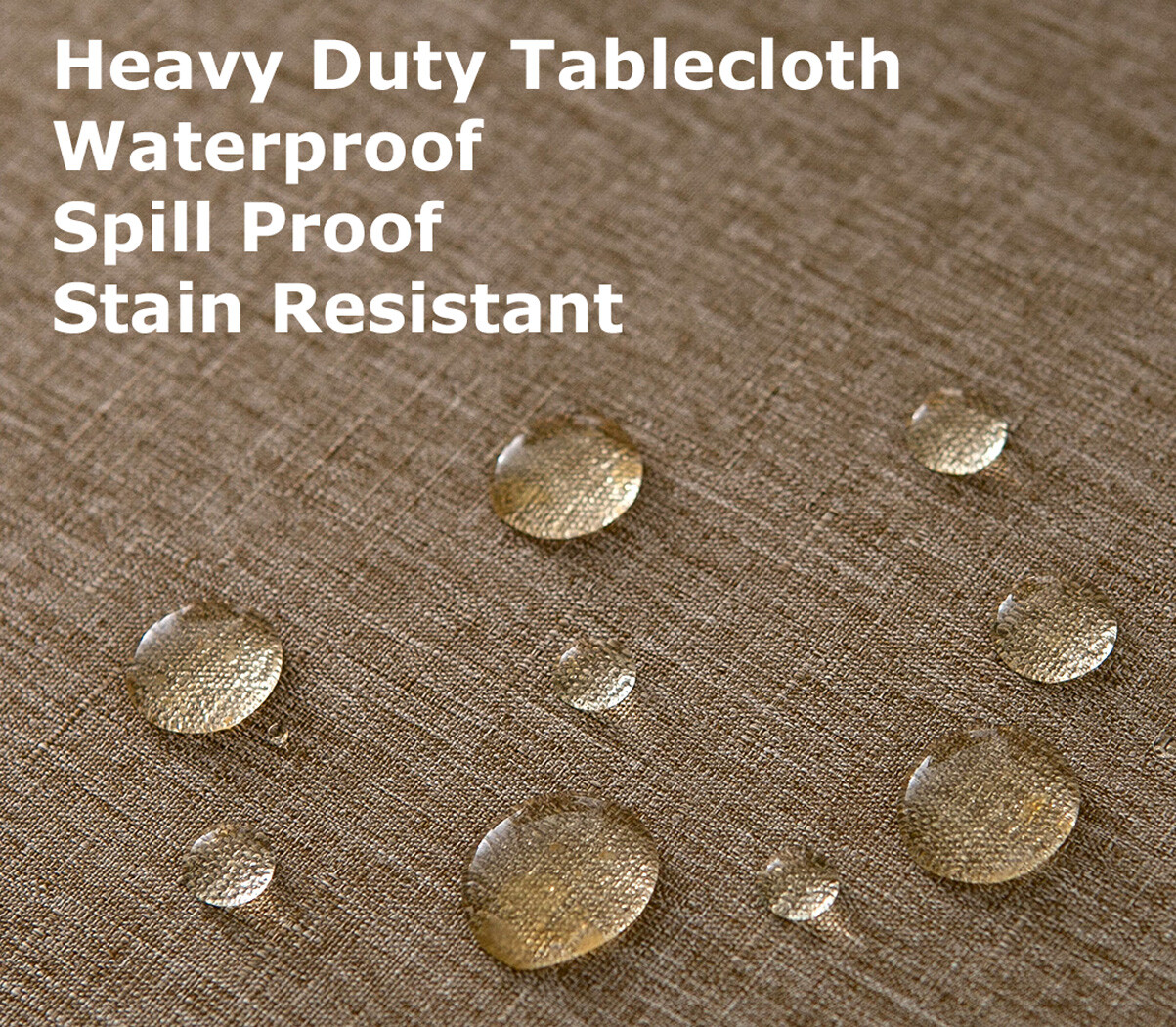 Tektrum 70"X70" Square Faux Textured Tablecloth-Waterproof/Spill Proof -Flax gallery