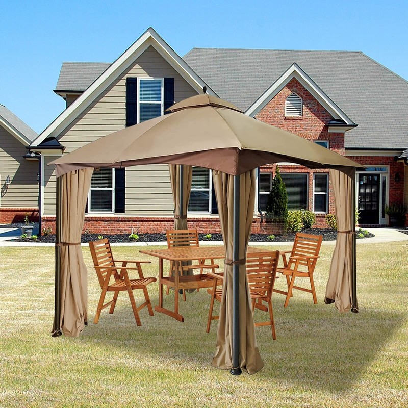 Gazebo Universal Replacement Privacy Curtain – Hugline 10' x 12'Gazebo Side Wall gallery