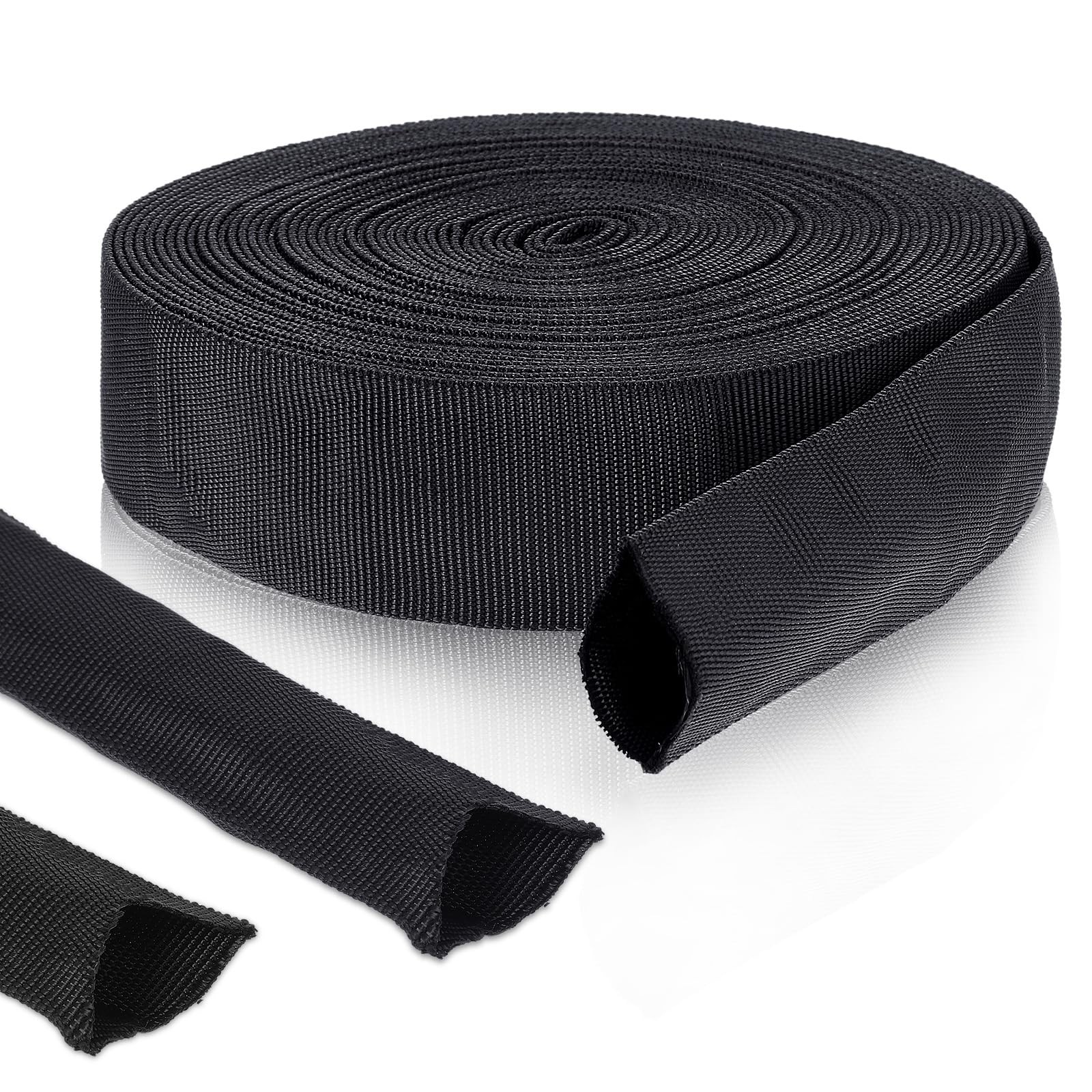 33 FT Nylon Hydraulic Hose Protector Sleeve Black Protective Cover gallery