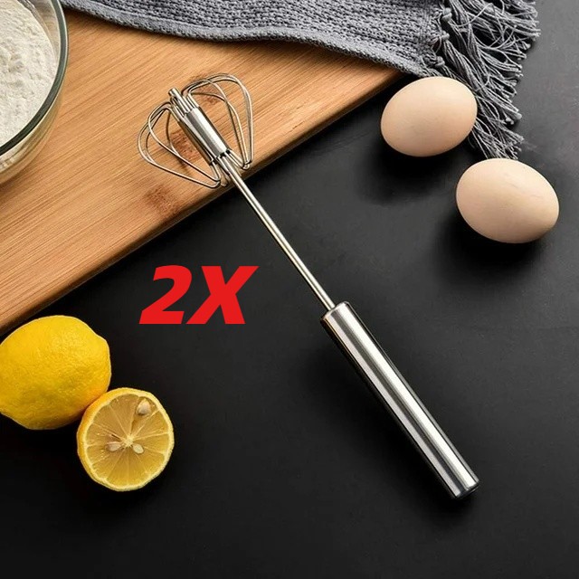 Semi-Automatic Egg Whisk Hand Push Egg Beater Stainless Steel Blender Mixer Whis gallery