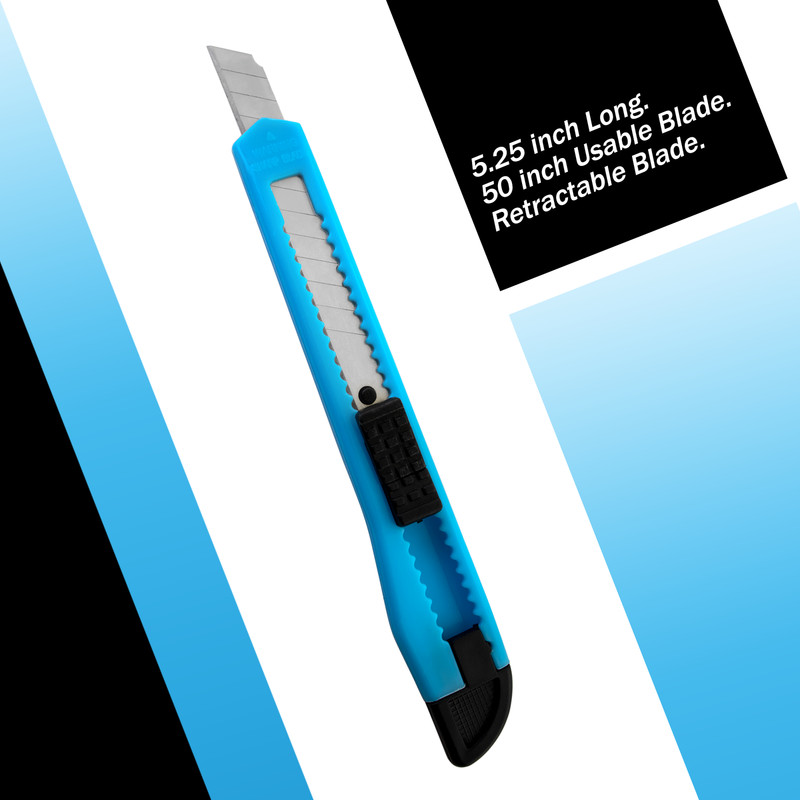 MotoProducts Sky Blue Small Retractable Utility Knife Wholesale 20pcs Box Cutter gallery