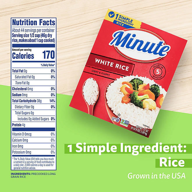 3 PACK - Minute Instant White Light Fluffy Long Grain Rice 72 oz Total 13.5 Lb gallery