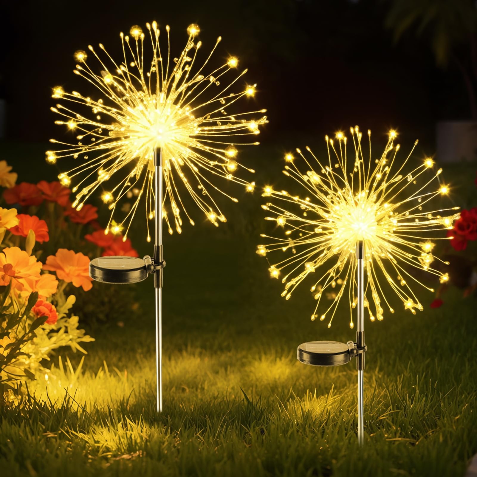 Solar Firework Lights Outdoor, 120 LED Garden Path Lights with 8 Modes, Water... gallery