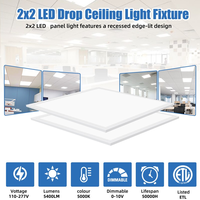 2x2 LED Flat Panel Light 10-Pack, Dimmable, 45W Back-Lit 2x2FT LED Troffer Light gallery