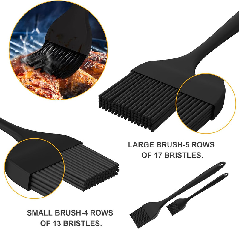 Silicone Pastry Basting Brush 2pcs - Heat Resistant, BPA-Free, Dishwasher Safe gallery