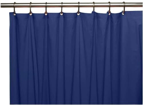 Magnetized Shower Curtain 3 Gauge Magnetized Bottom Liner Navy Blue gallery