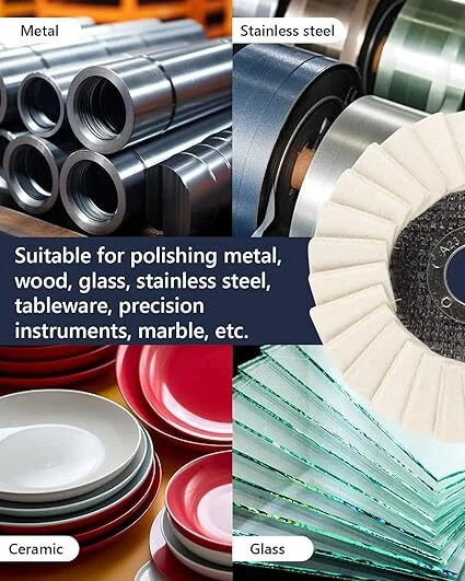 5X 4.5" Wool Polishing Wheels Buffer Pads Universal for Metal,Marble, Stone,Wood gallery