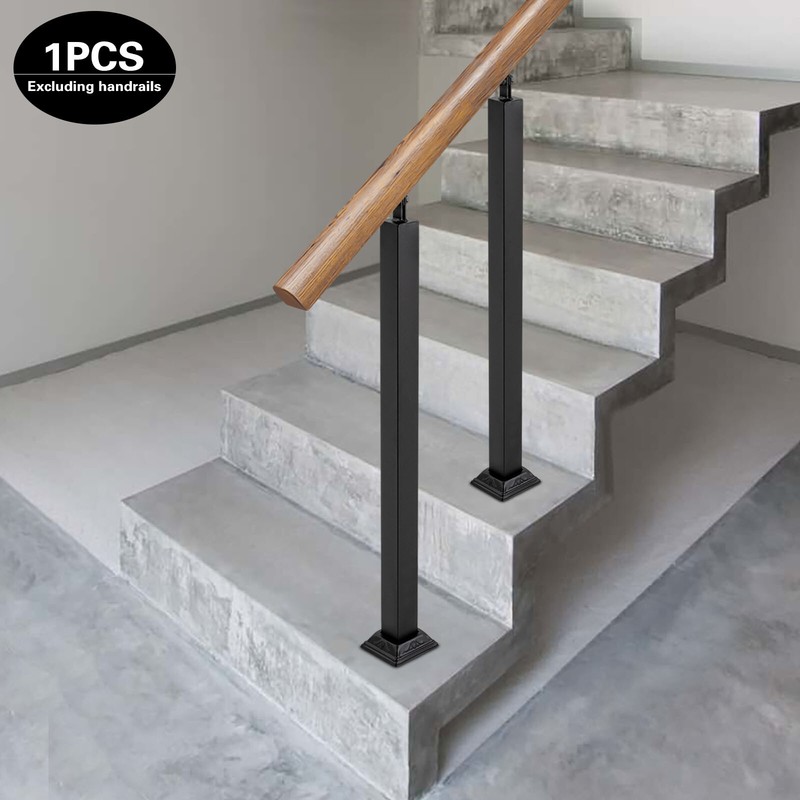 Iron Step Handrails Railing For 1-2 Step Handrail Indoor/Outdoor Deck Hand Rail gallery