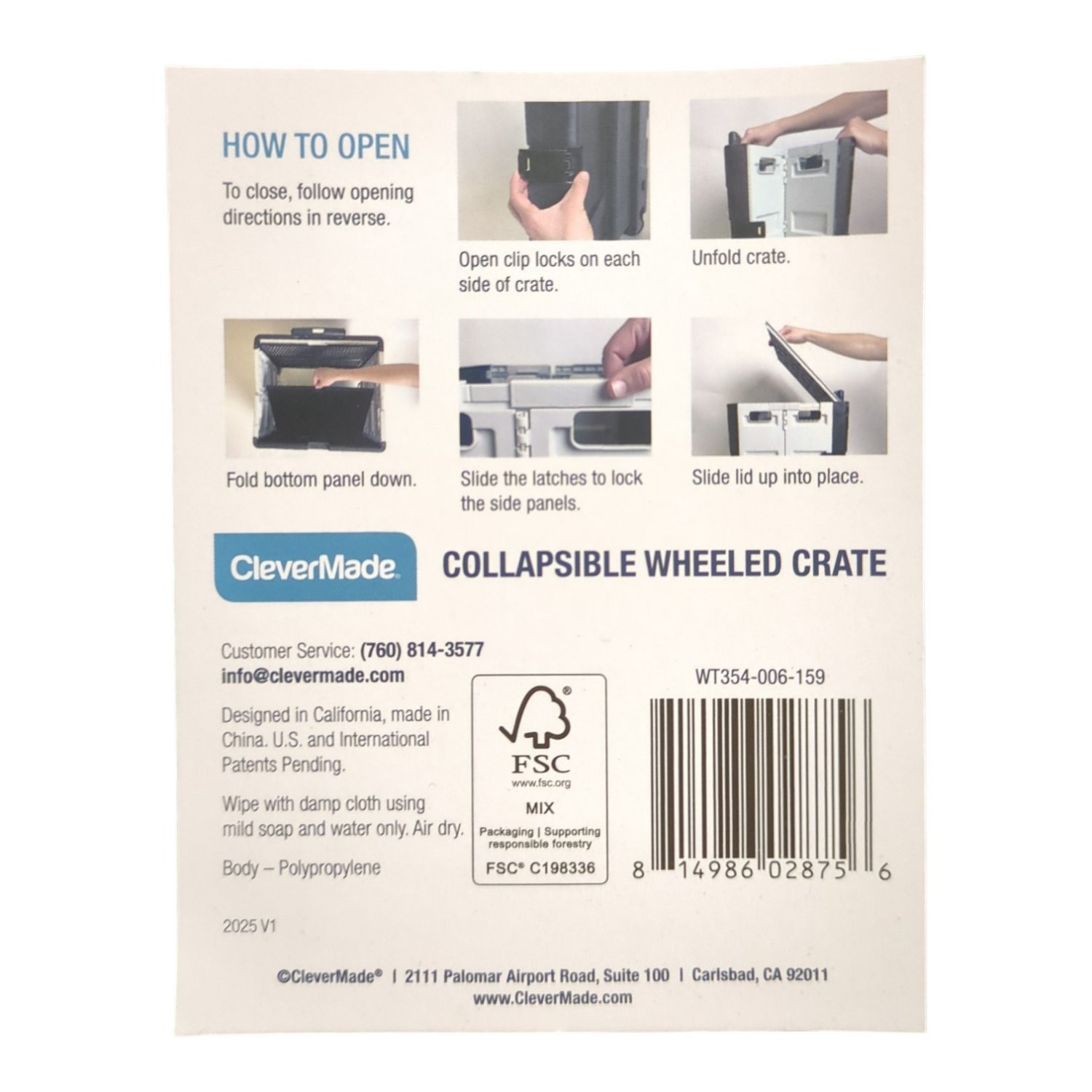 CleverMade Collapsible Wheeled Crate with Lid, 35L and 75lb Capacity gallery