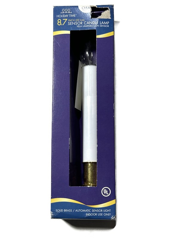 Holiday Time Indoor Only Solid Brass Base Auto Sensor Corded Candle Lamp New gallery