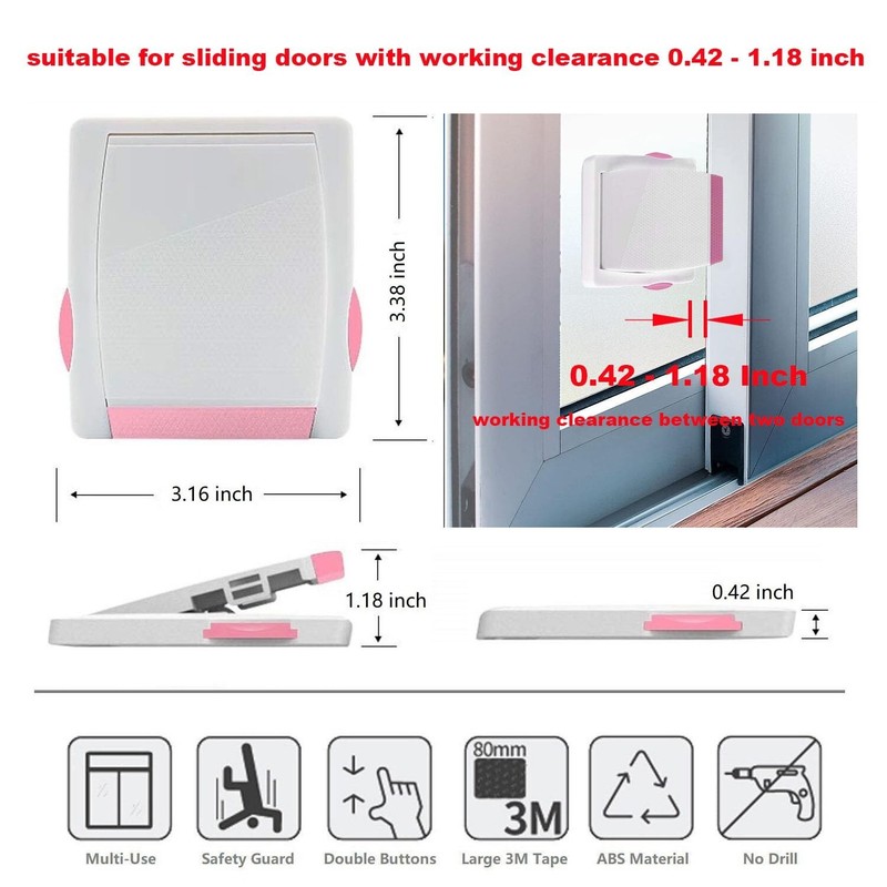 Sliding Door Security Lock Child Proof Safety Slide Window Locks for Glass Doors gallery