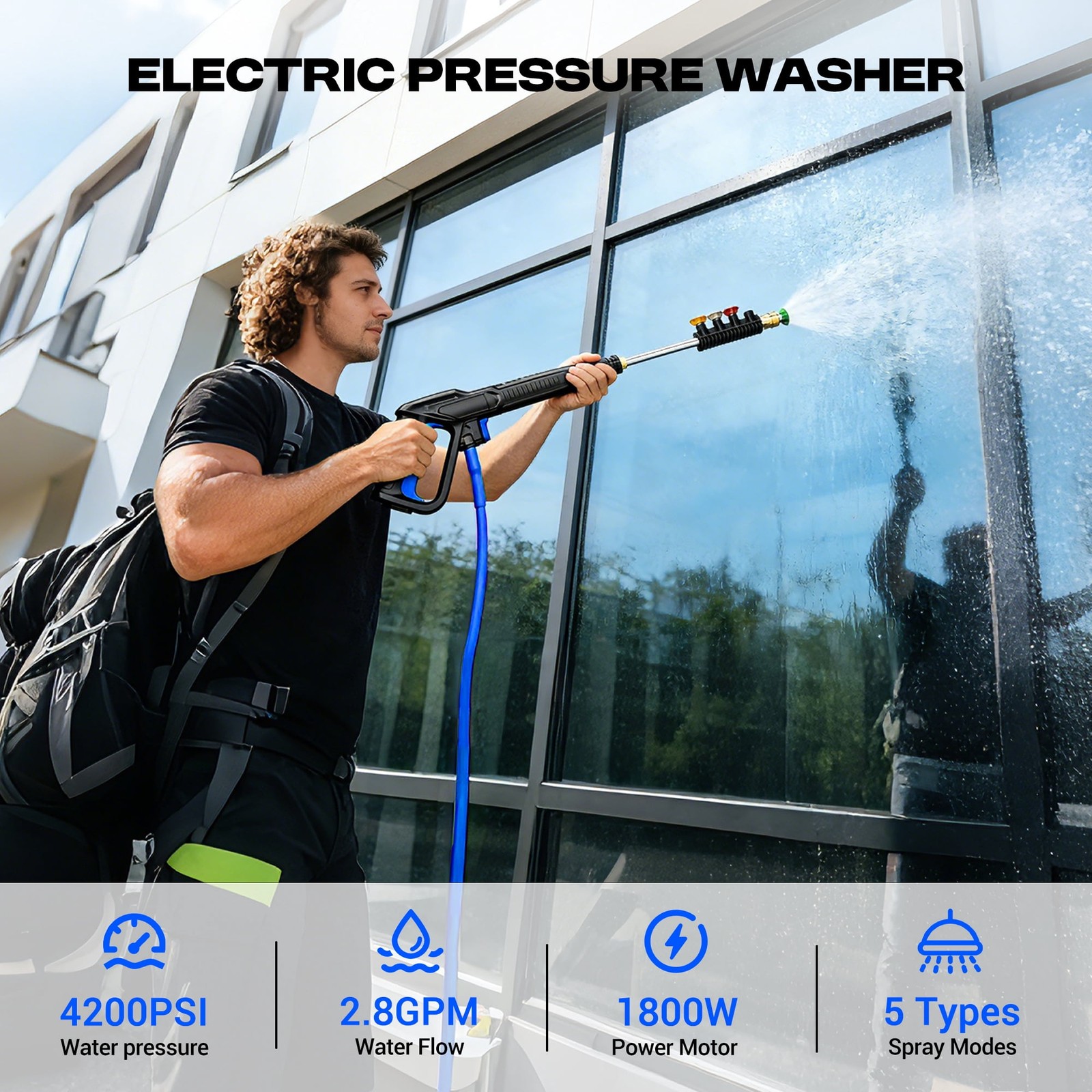 Vipuse Pressure Washer, 4200 PSI 2.8GPM Car Washer w/23FT Hose /Rotatable 0-120 gallery