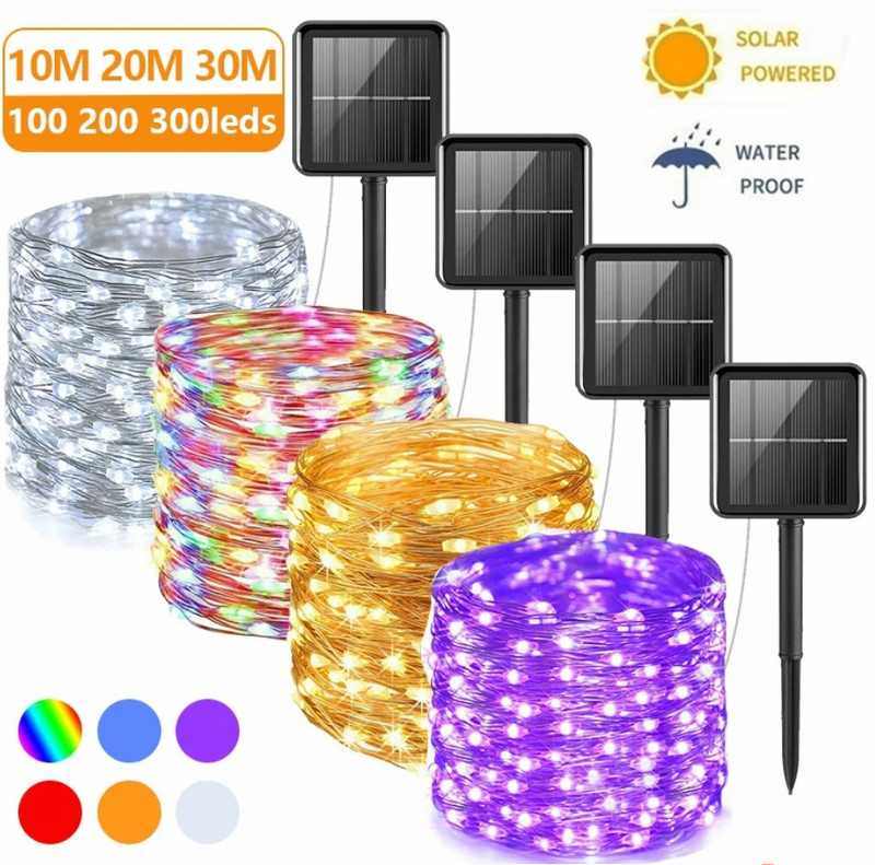 Solar Outdoor String Lights for Outside Waterproof Christmas Tree Garden Decor gallery