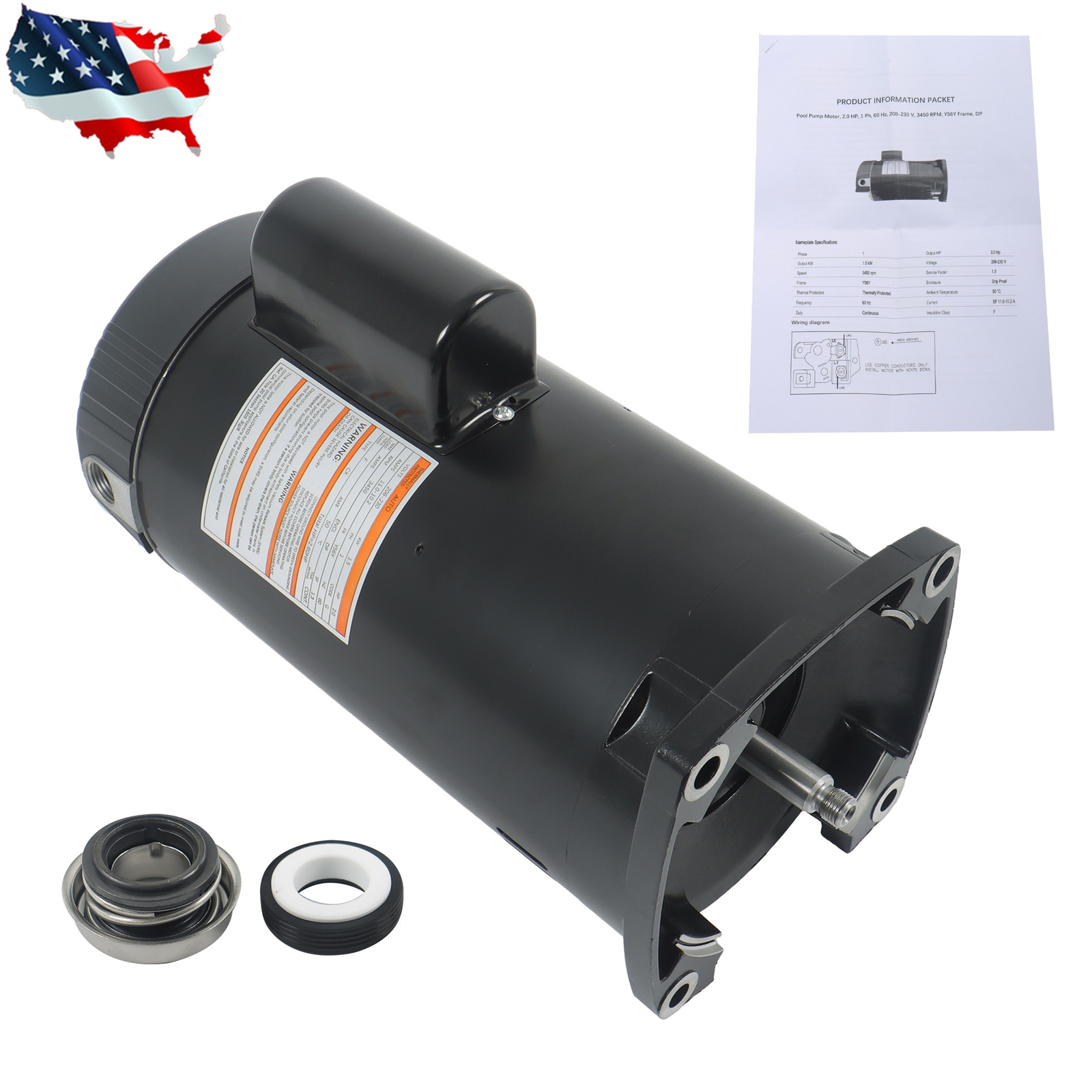 B2843 2 HP 56Y Frame Single Speed Replacement Pool Pump Motor For Century gallery