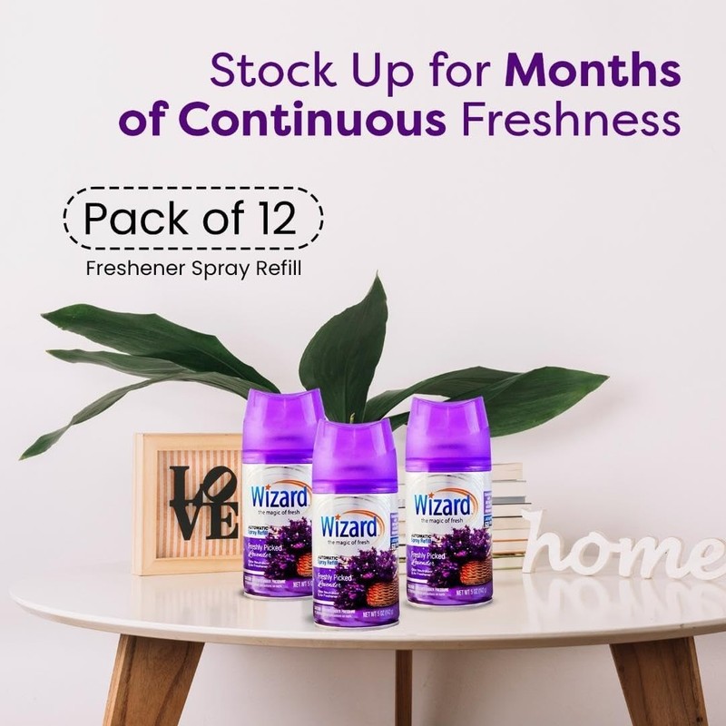 Pack of 12 WIZARD AUTOMATIC SPRAY REFILLS FRESHLEY PICKED LAVENDER 5 oz gallery