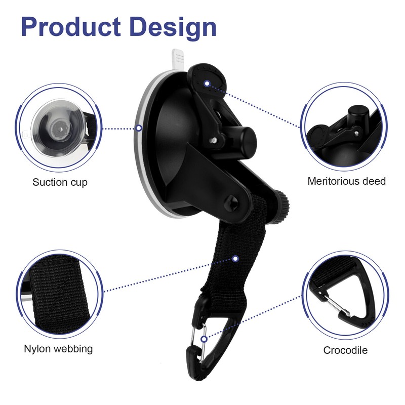 4Pcs Heavy Duty Suction Cup Tie Downs,Car Awning Camping w/Hooks Lock Holder Set gallery