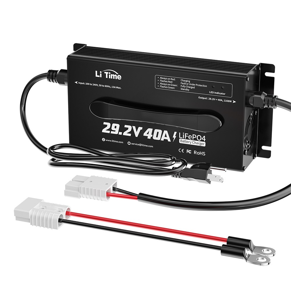 LiTime 29.2V 40A AC-DC Smart Charger for 24V Lithium LiFePO4 Battery-refurbished gallery