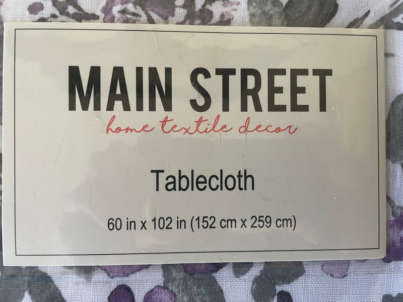 KOHLS Main Street Dining Set TABLECLOTH ~ PLACEMATS ~ NAPKINS Purple Gray Floral gallery