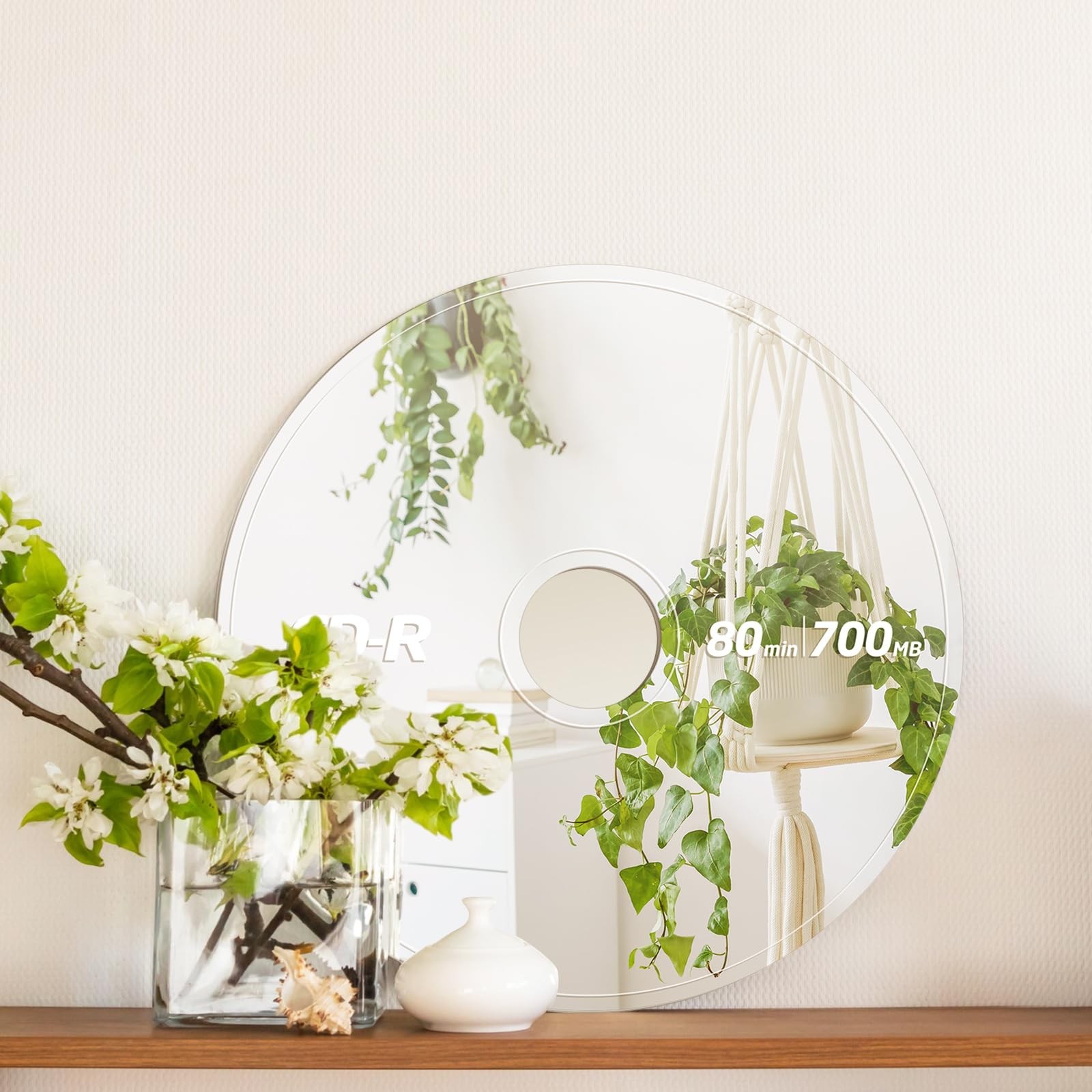 Acrylic Cd Mirror 24 x 24 Inch Cool Music Decor Cute Mirror Round Cd Funny Ch... gallery