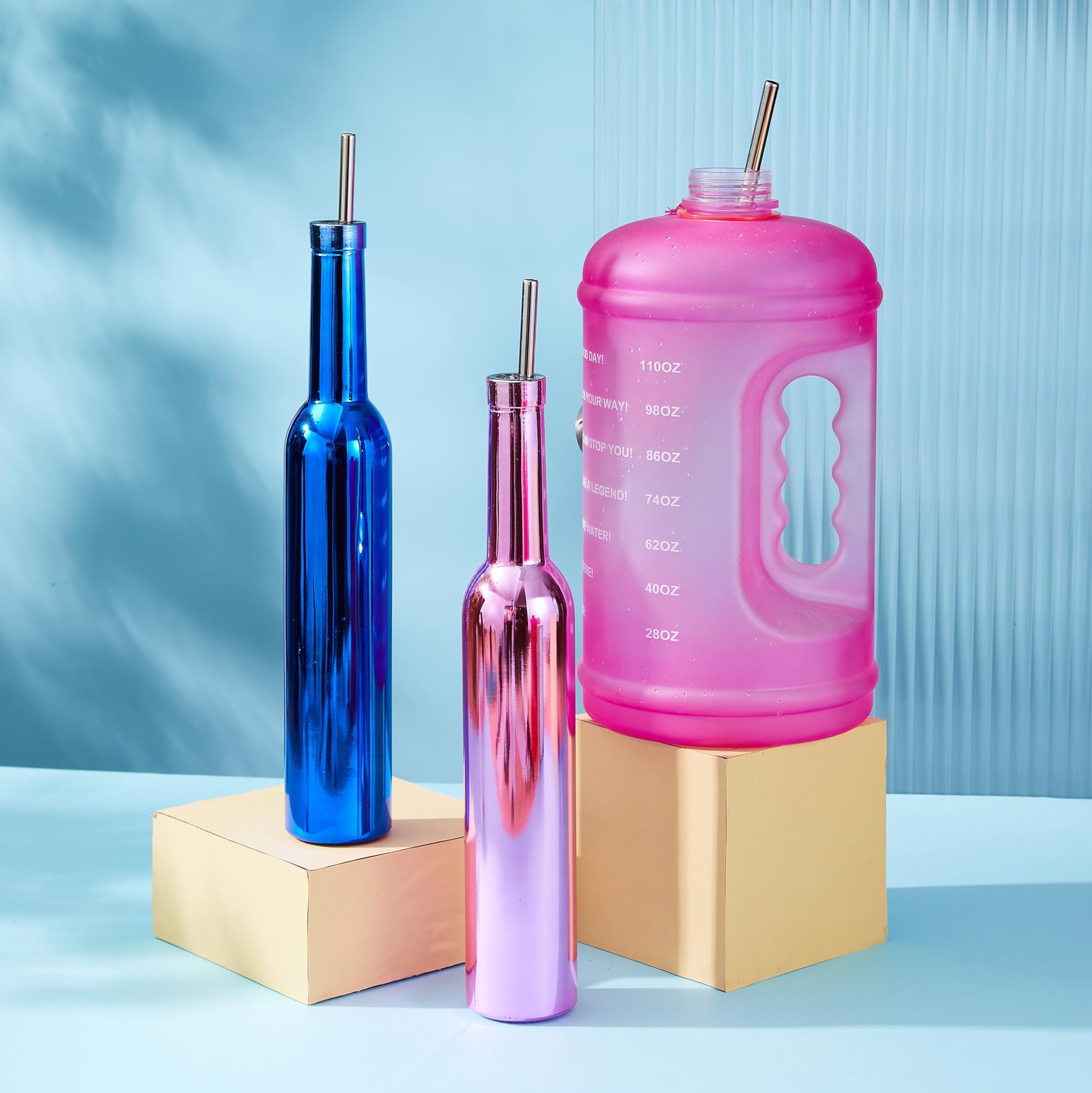 4 Pieces 14" Extra Long 0.32" Big Wide Reusable Stainless Steel Metal Straws gallery