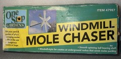 Windmill Mole Chaser Pest Repeller Yard Garden Humane Non Toxic Wind Powered NEW