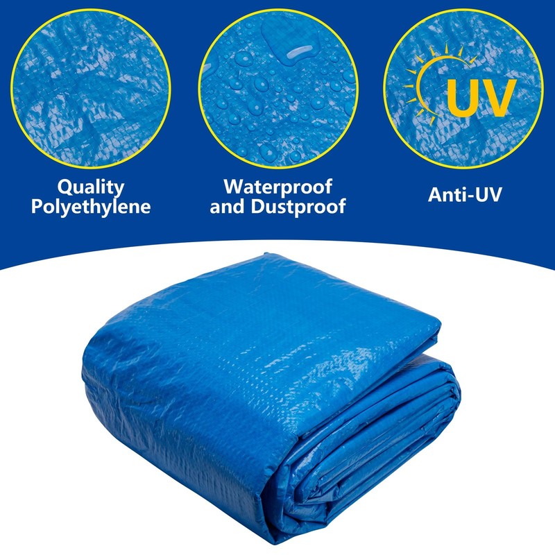 20 x 12 Ft Rectangular Pool Ground Cloths, Waterproof PE Swimming Pool Liner ... gallery