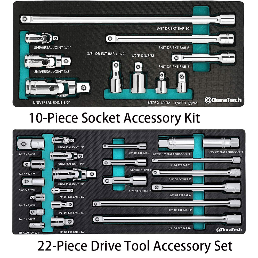 DURATECH Socket Accessory Kit/Drive Tool Accessory Set w/EVA Foam Tool Organize gallery