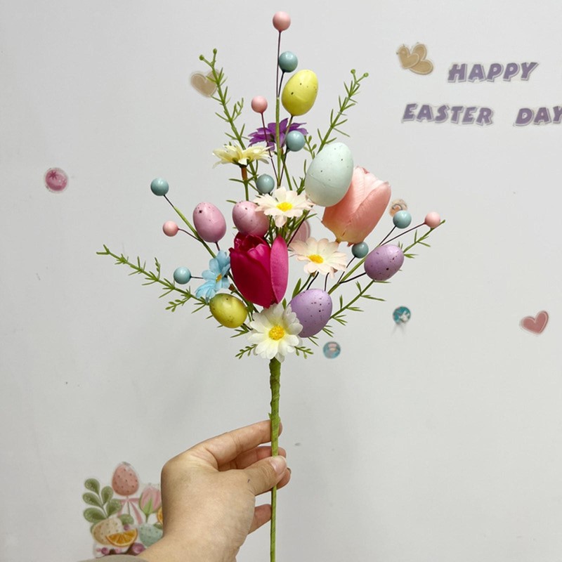 Easter Egg Stem Egg Pick Easter Decoration Twig Colorful Berries Bouquet gallery