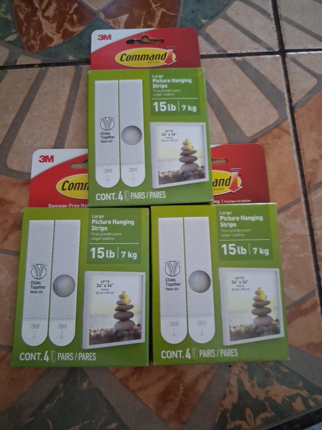 3M Command Large Picture Hanging Strips 4 Pairs-Holds 15 Lbs NIB gallery