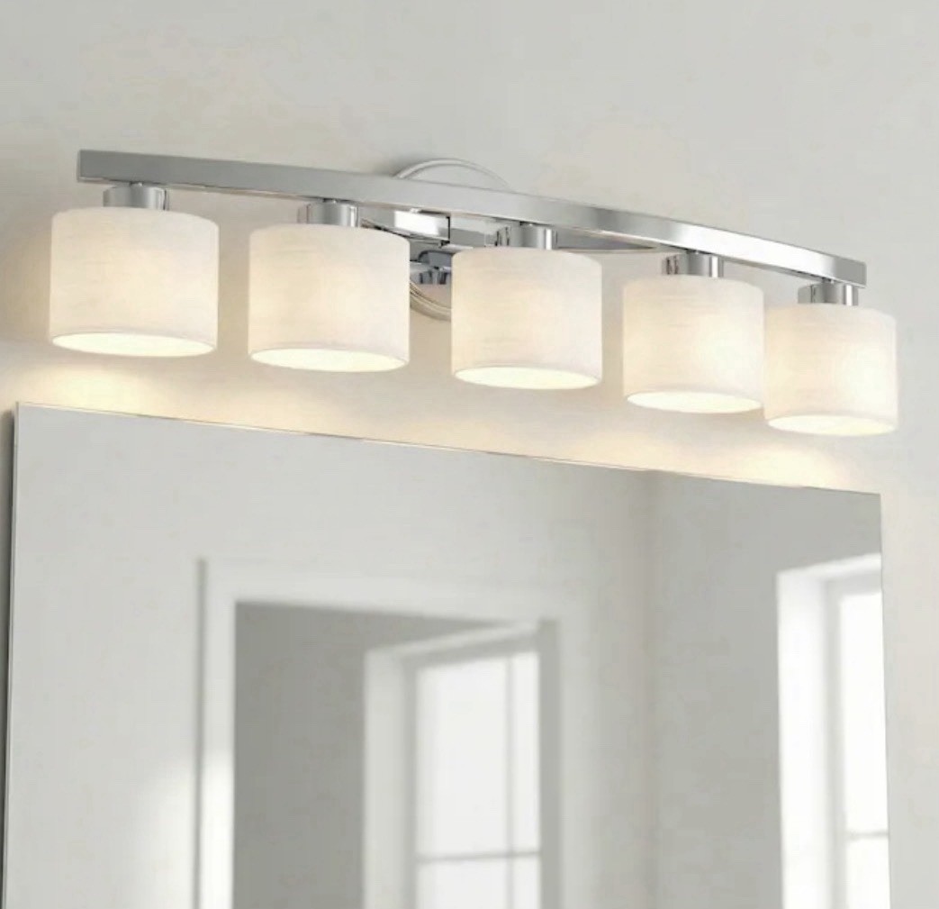 NEW Allen + Roth Merington 5-Light Brushed Nickel Vanity Bathroom 37.5 Inch gallery