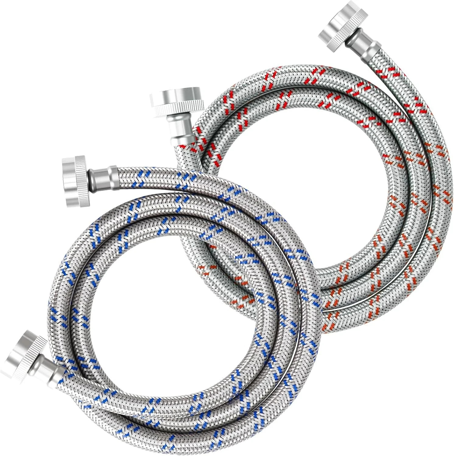 Washing Machine Hoses 4FT Stainless Steel Braided Hot Cold Water Lines 2 Pack gallery