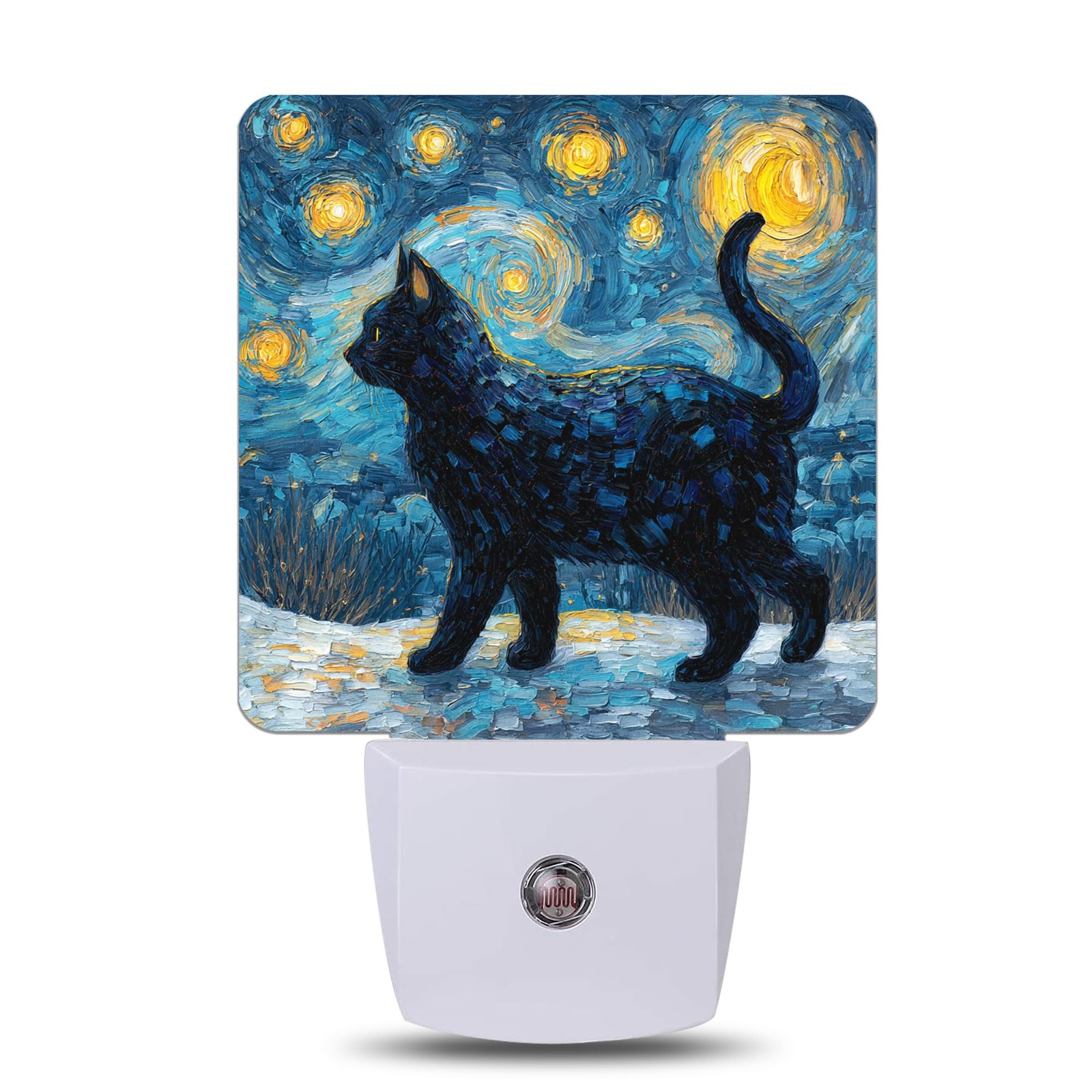 Starry Night Cat Night Light, Plug-into Wall Nightlight Lamp with Dusk to Daw... gallery