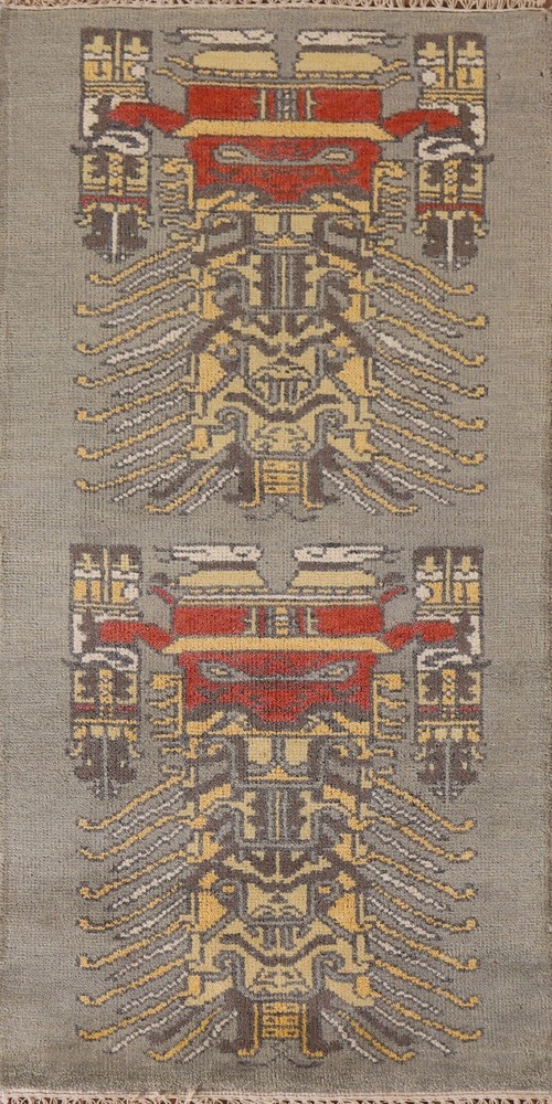 Gray Geometric Heriz Serapi 6 ft. Runner Rug Handmade Wool 5' 11" x 2' 7"