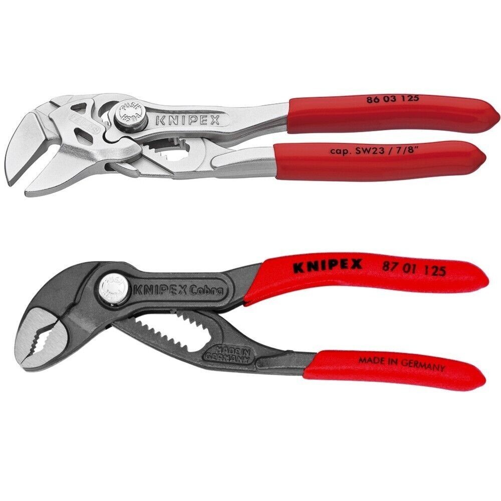 Knipex Mini Cobra & Pliers Wrench Set 2pc 5" 8603125 & 8701125 Slim gallery